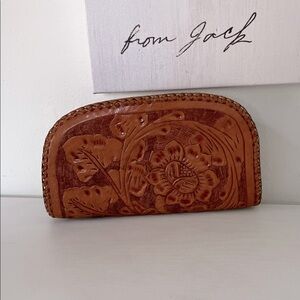 Floral Embossed Leather Wallet